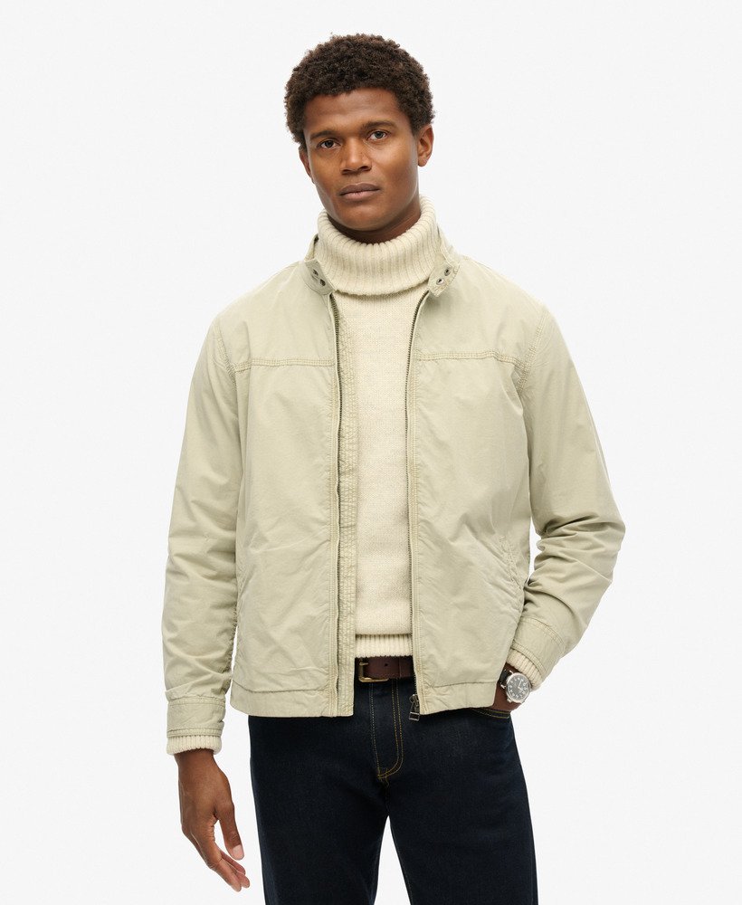 klassieke harrington-jas in london fog grey.