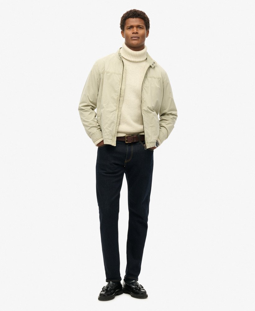 klassieke harrington-jas in london fog grey.