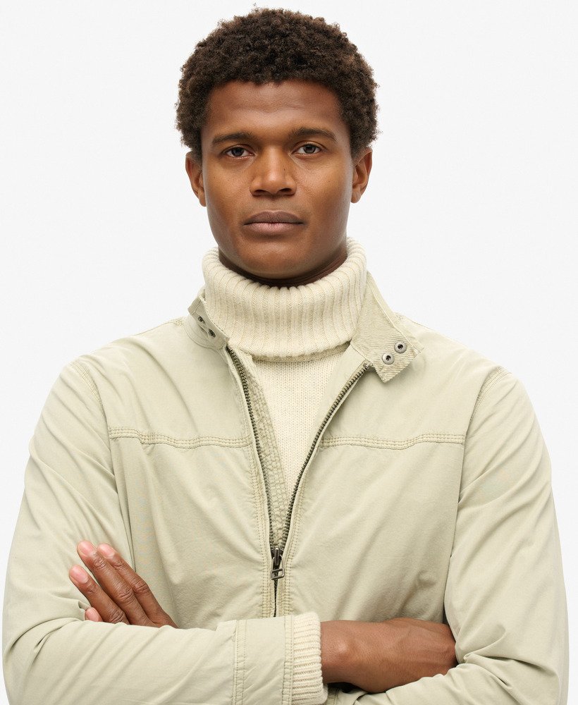 klassieke harrington-jas in london fog grey.