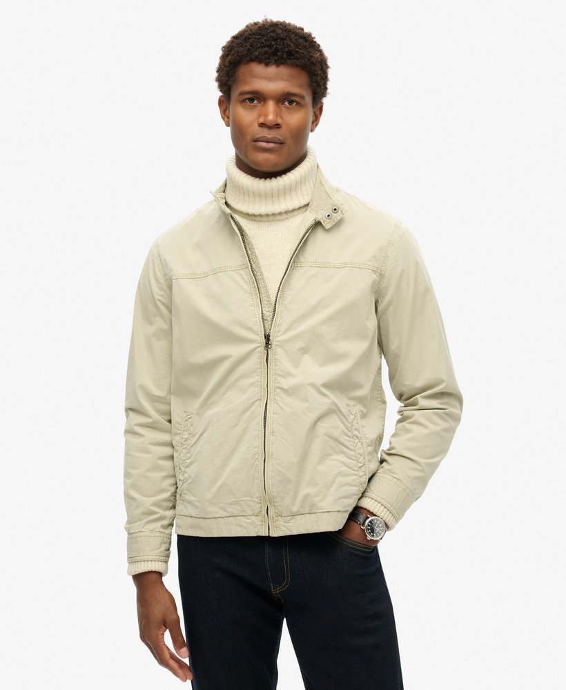 klassieke harrington-jas in london fog grey.