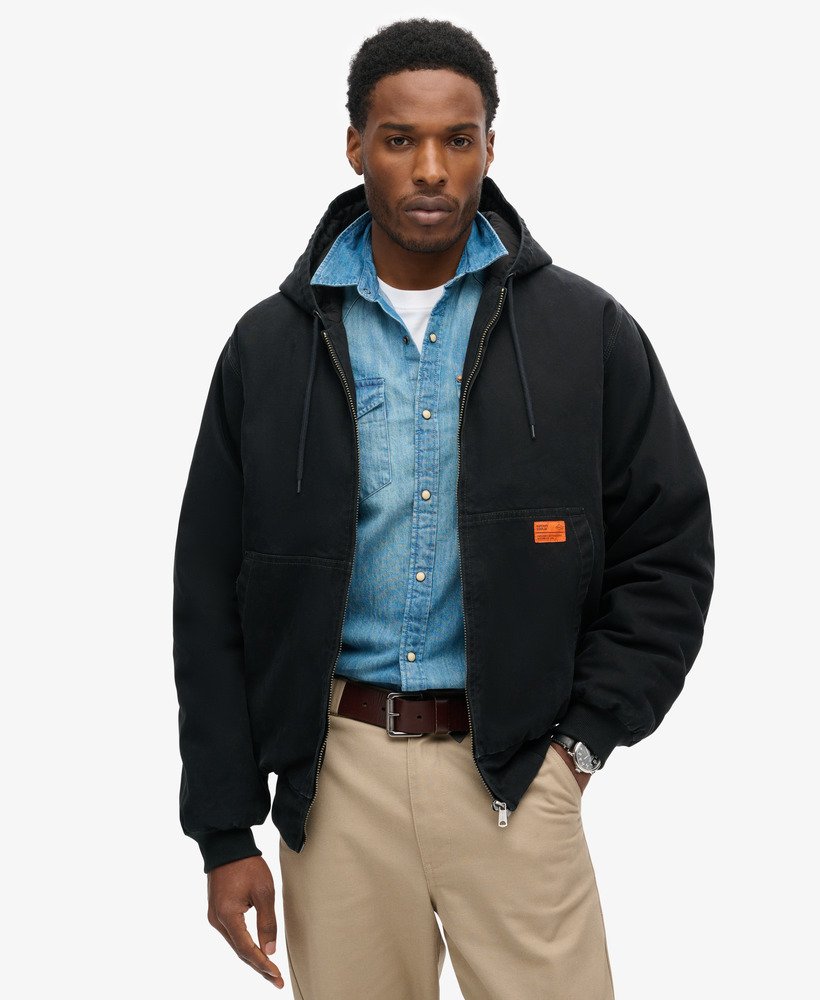 overstock bomberjack met capuchon in gitzwart