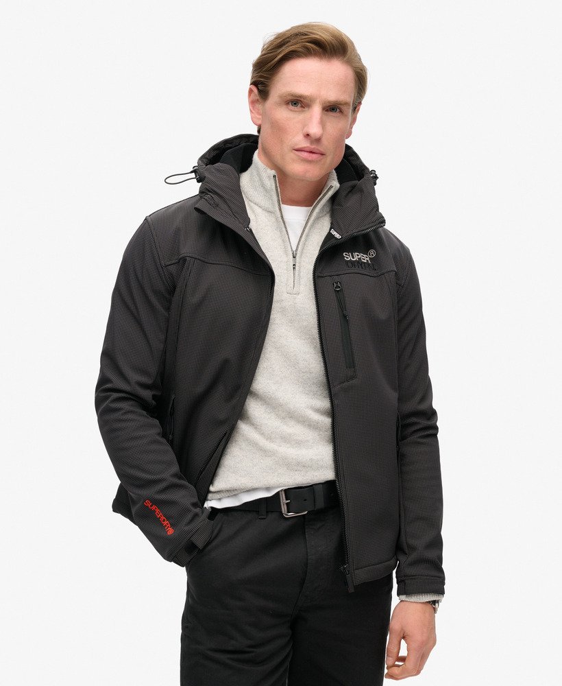 capuchonjack van ripstop softshell in zwart
