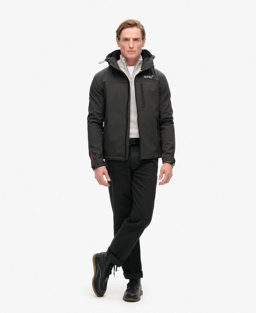 capuchonjack van ripstop softshell in zwart