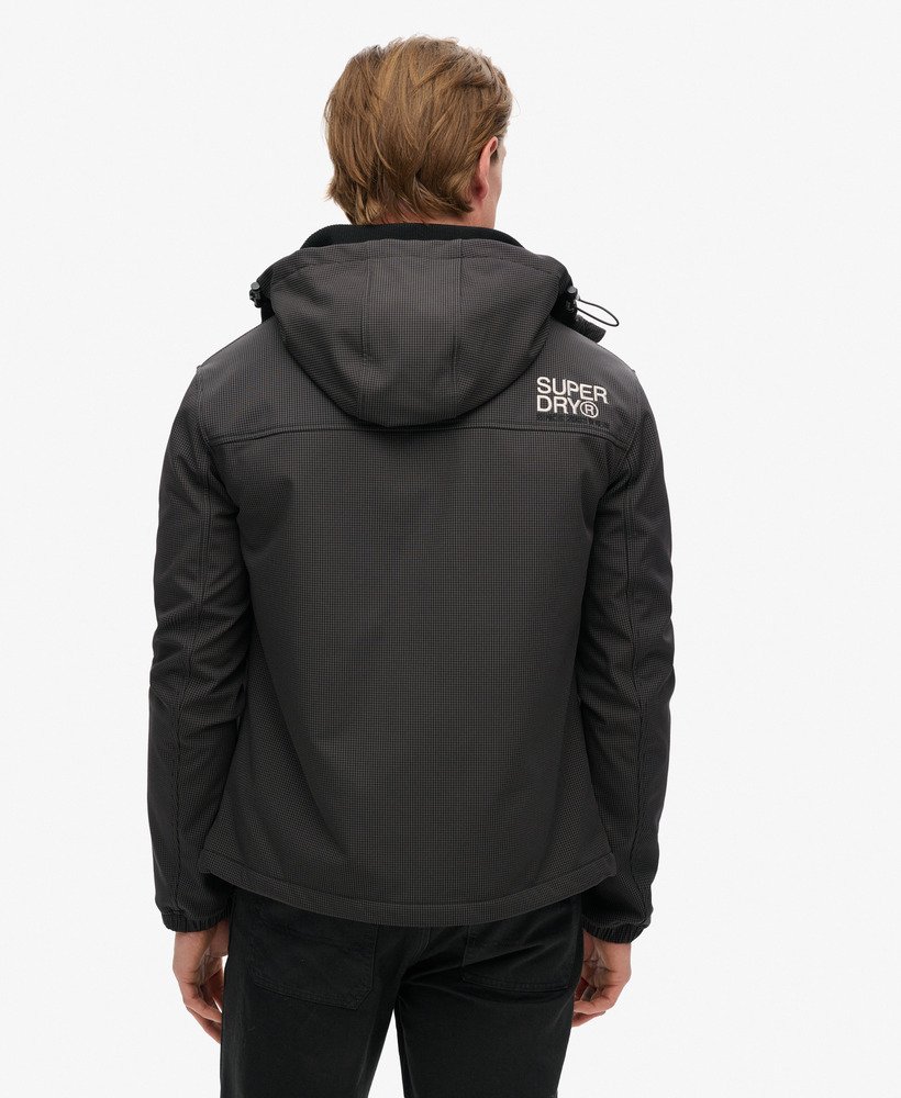capuchonjack van ripstop softshell in zwart