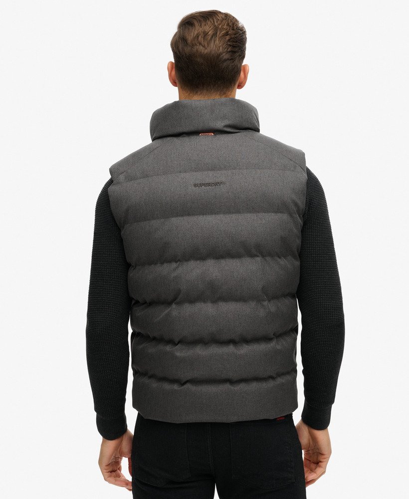 sportief gewatteerd tweed gilet in grijs gemêleerd