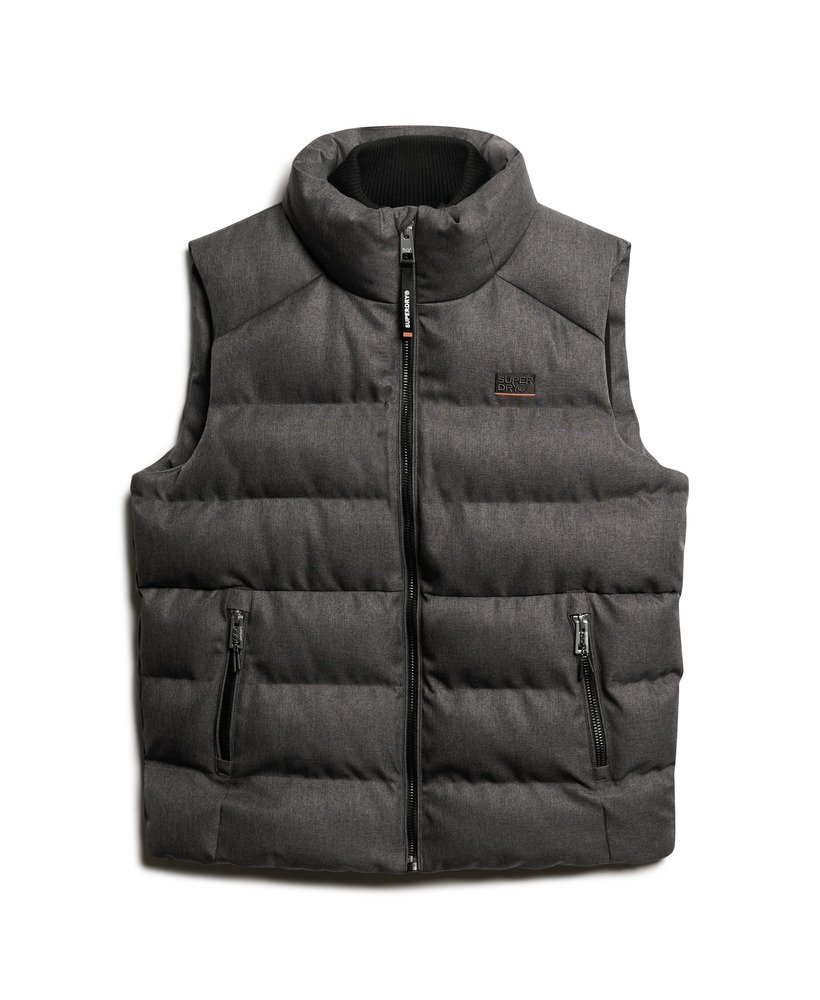 sportief gewatteerd tweed gilet in grijs gemêleerd