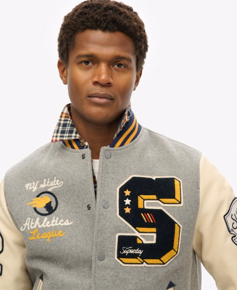 Bomberjack met collegepatches