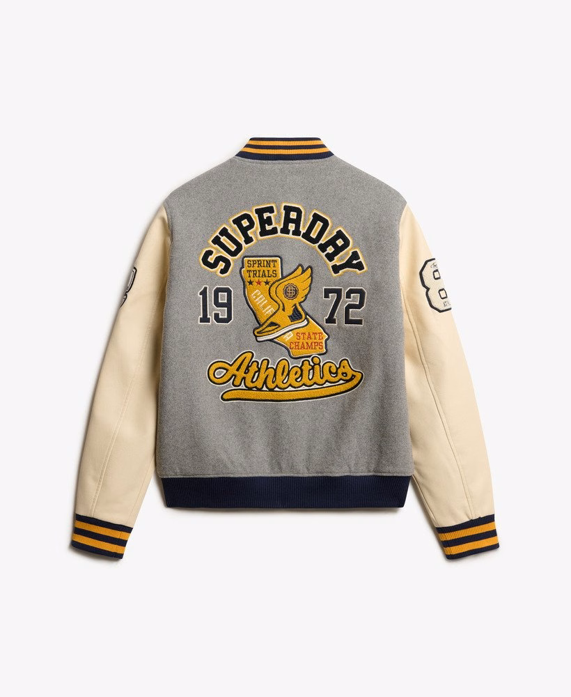 Bomberjack met collegepatches
