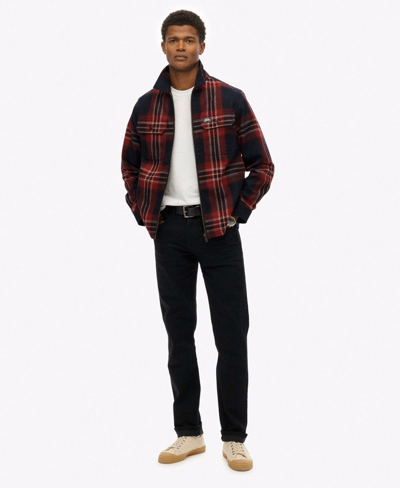 Miller overshirt met rits van wolmix