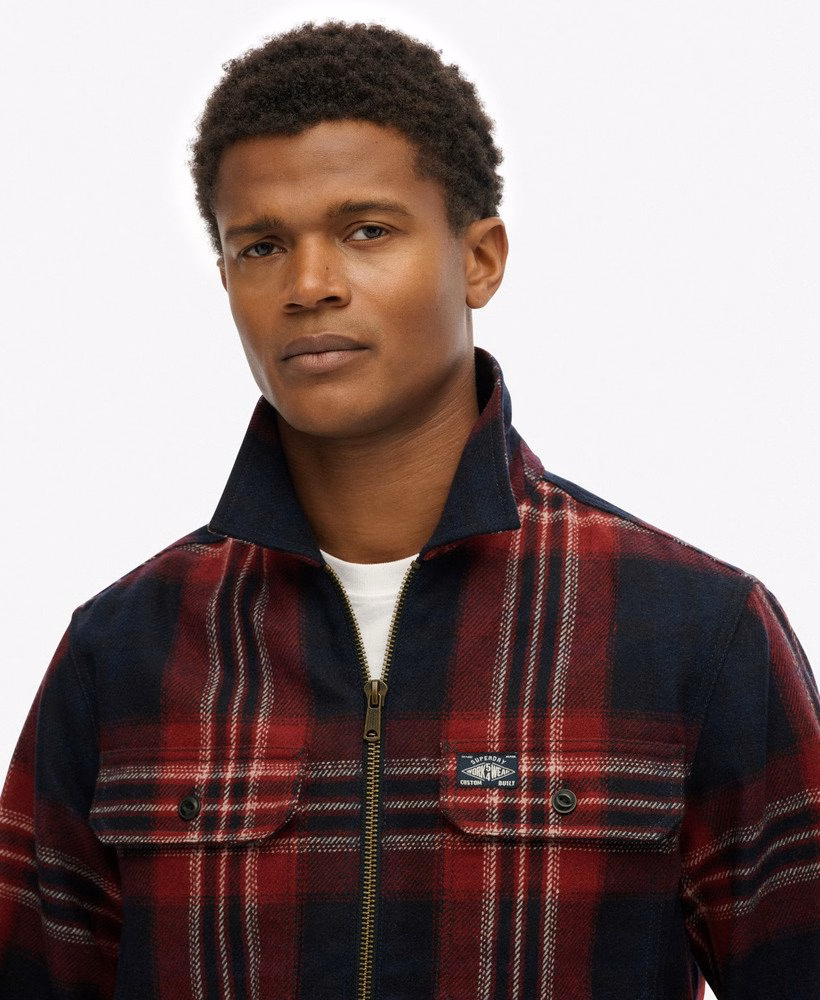 Miller overshirt met rits van wolmix