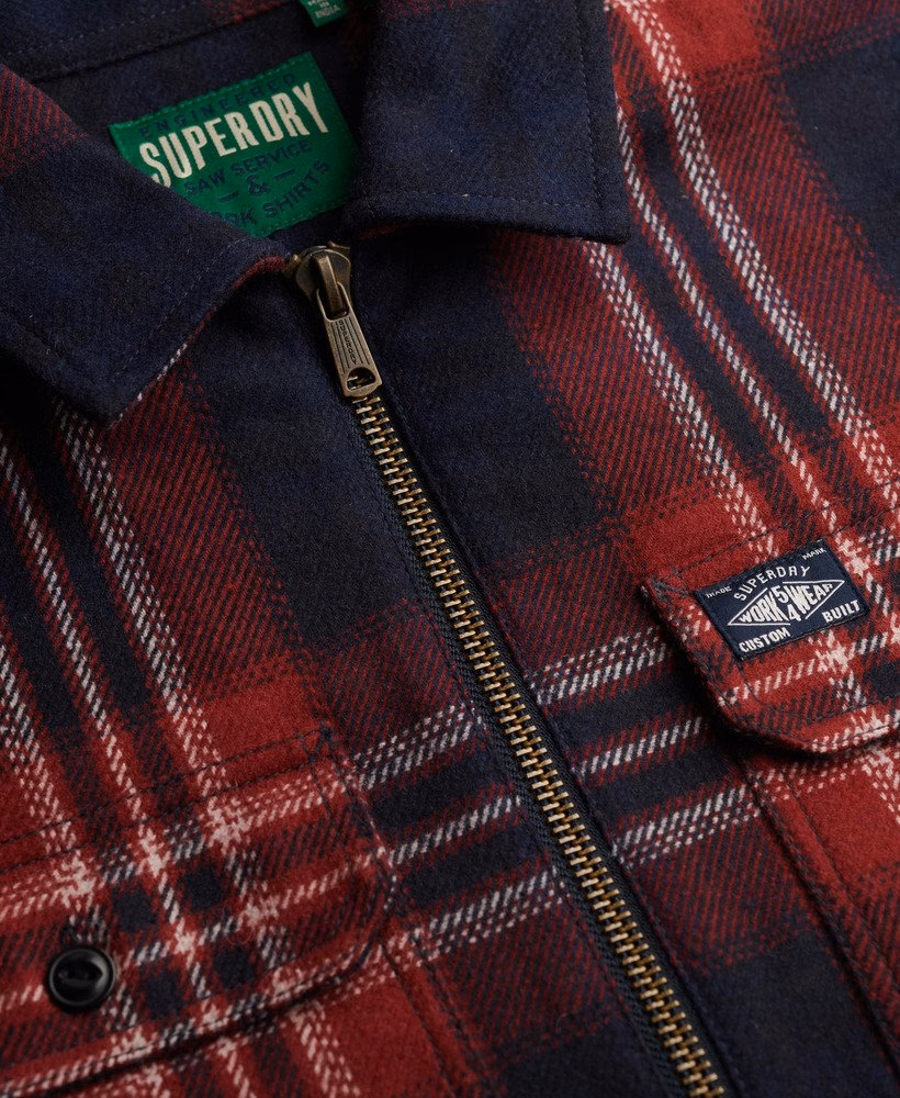Miller overshirt met rits van wolmix