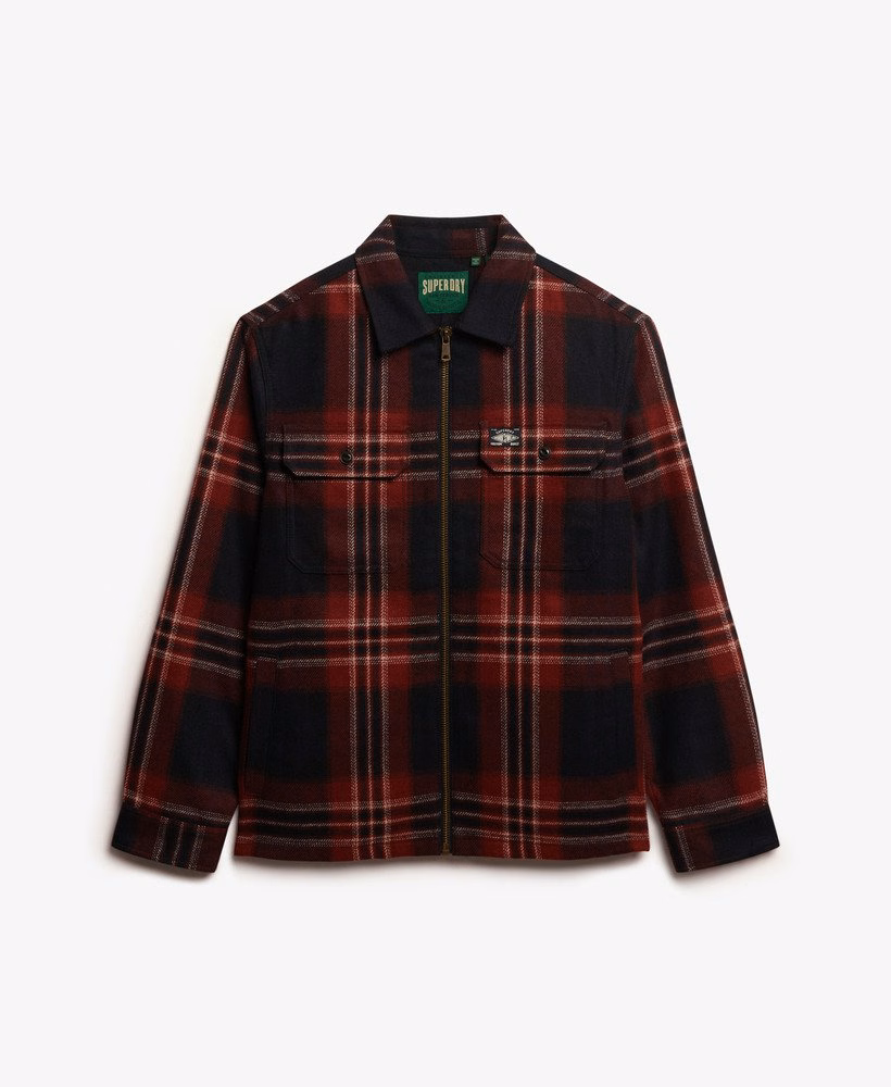 Miller overshirt met rits van wolmix