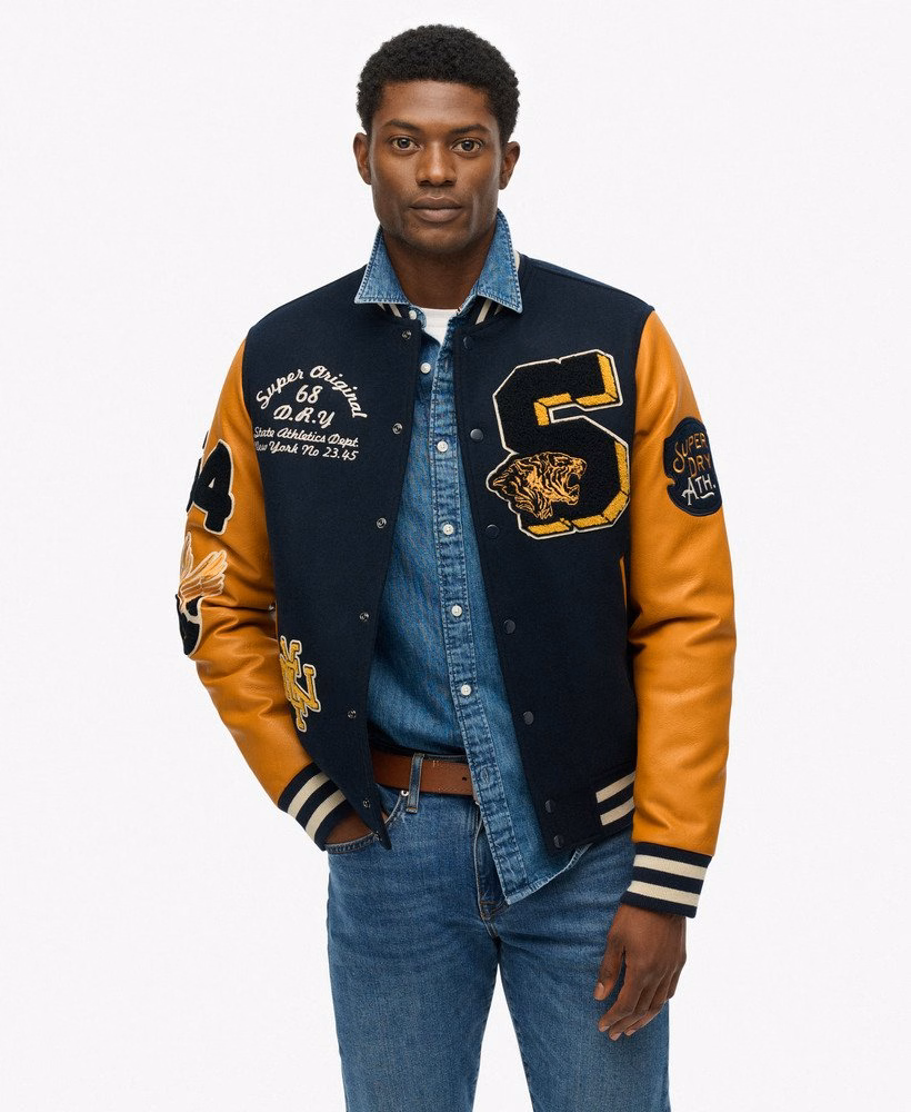 Vintage varsityjas met patches