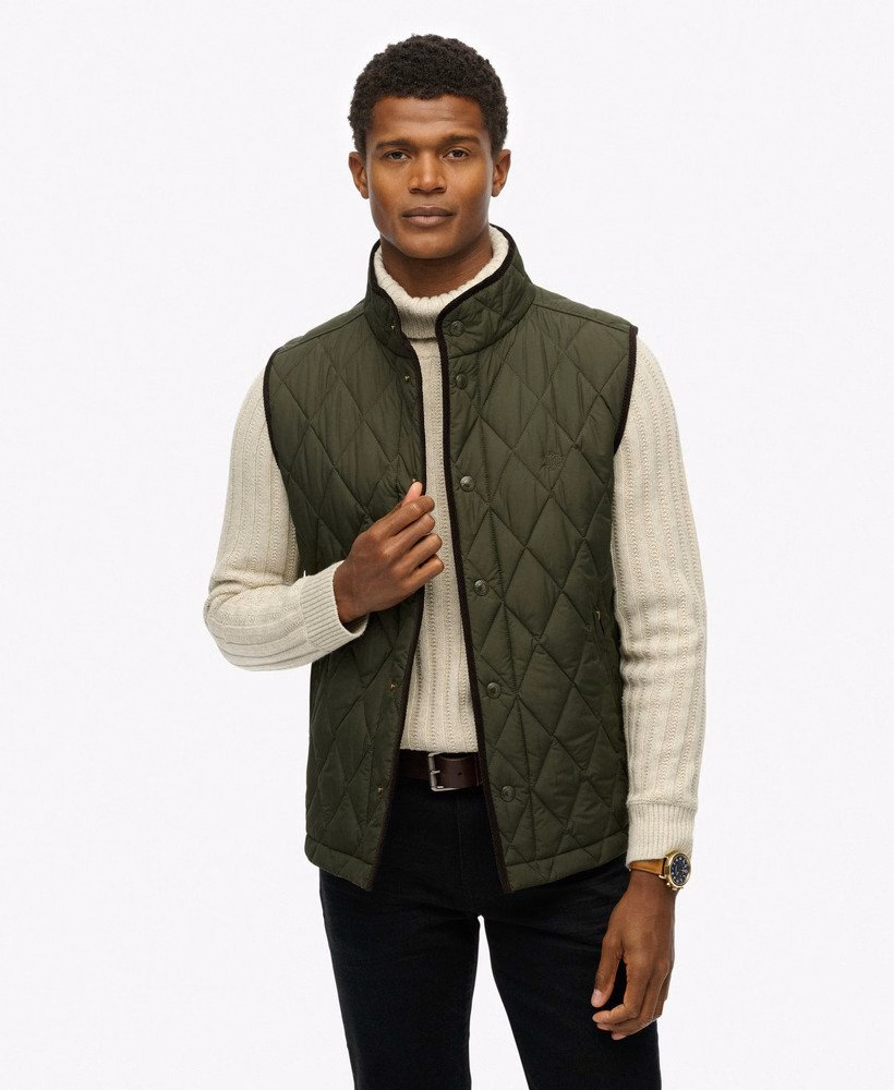 Gewatteerd vest in landgoedstijl