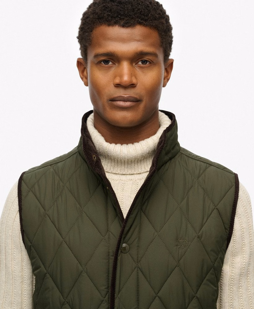 Gewatteerd vest in landgoedstijl