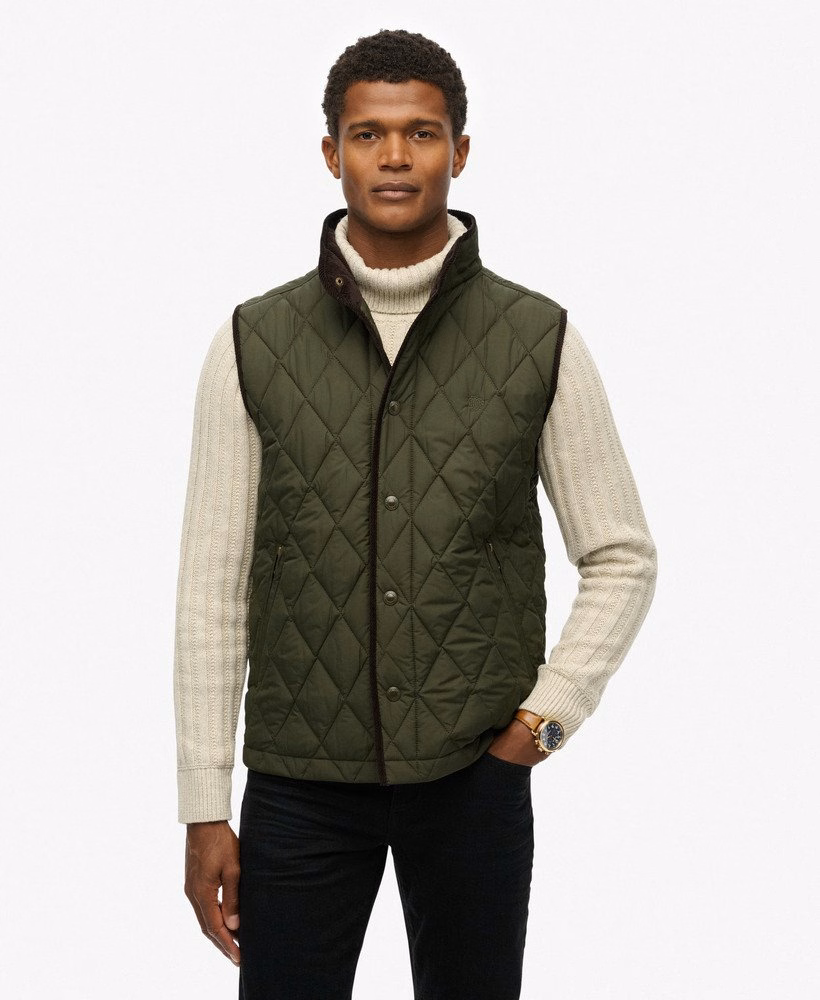 Gewatteerd vest in landgoedstijl