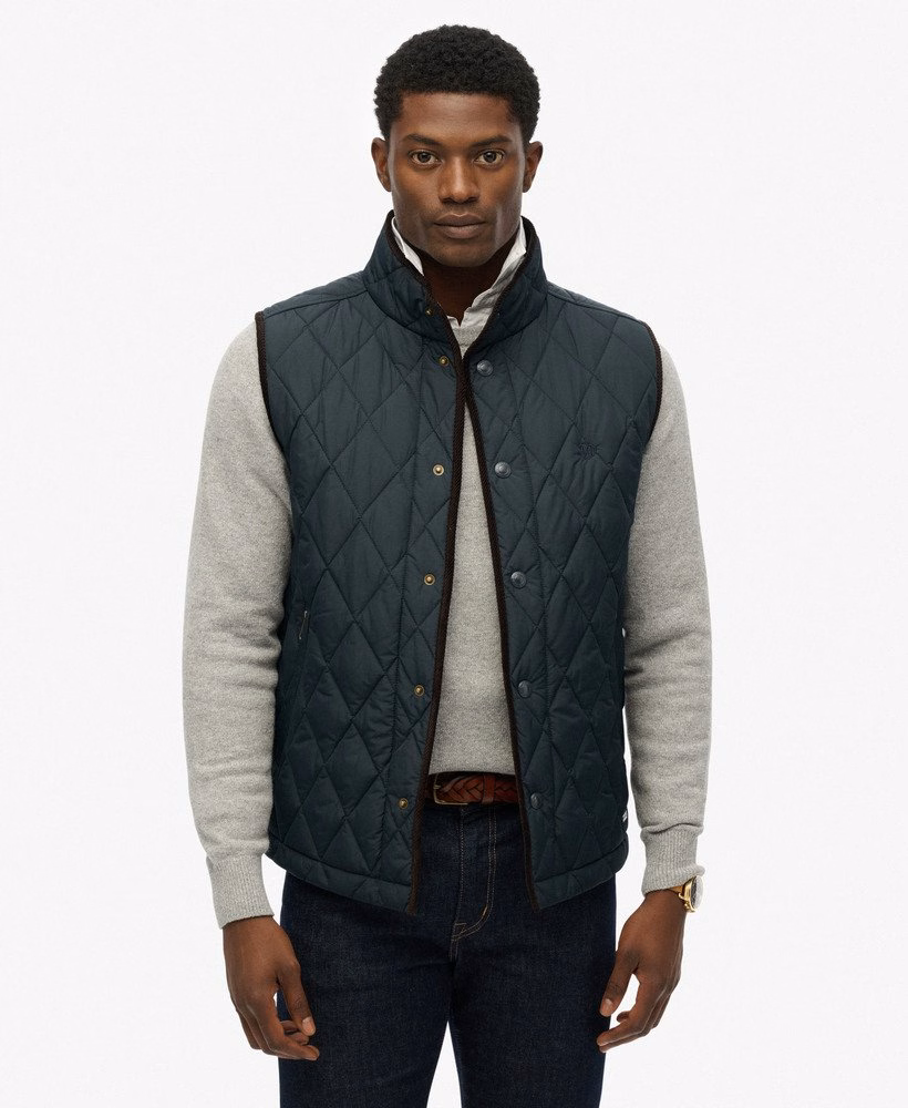 Gewatteerd vest in landgoedstijl