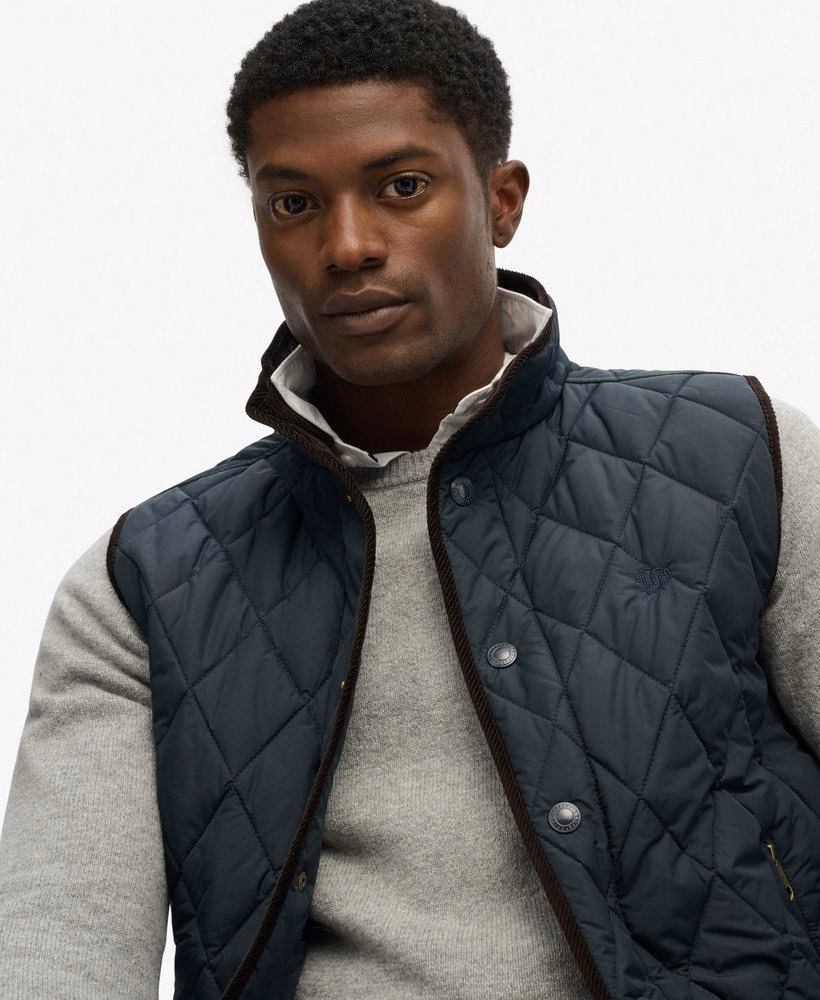 Gewatteerd vest in landgoedstijl