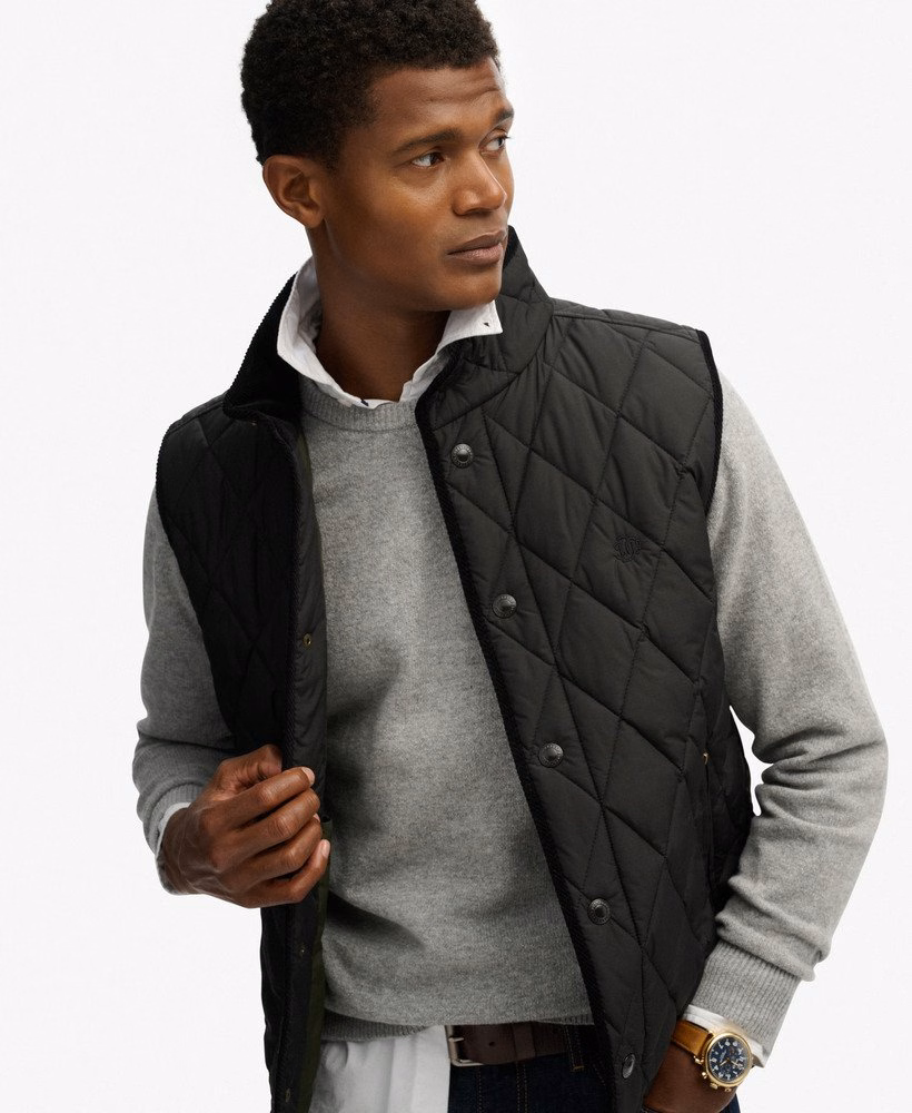 Gewatteerd vest in landgoedstijl