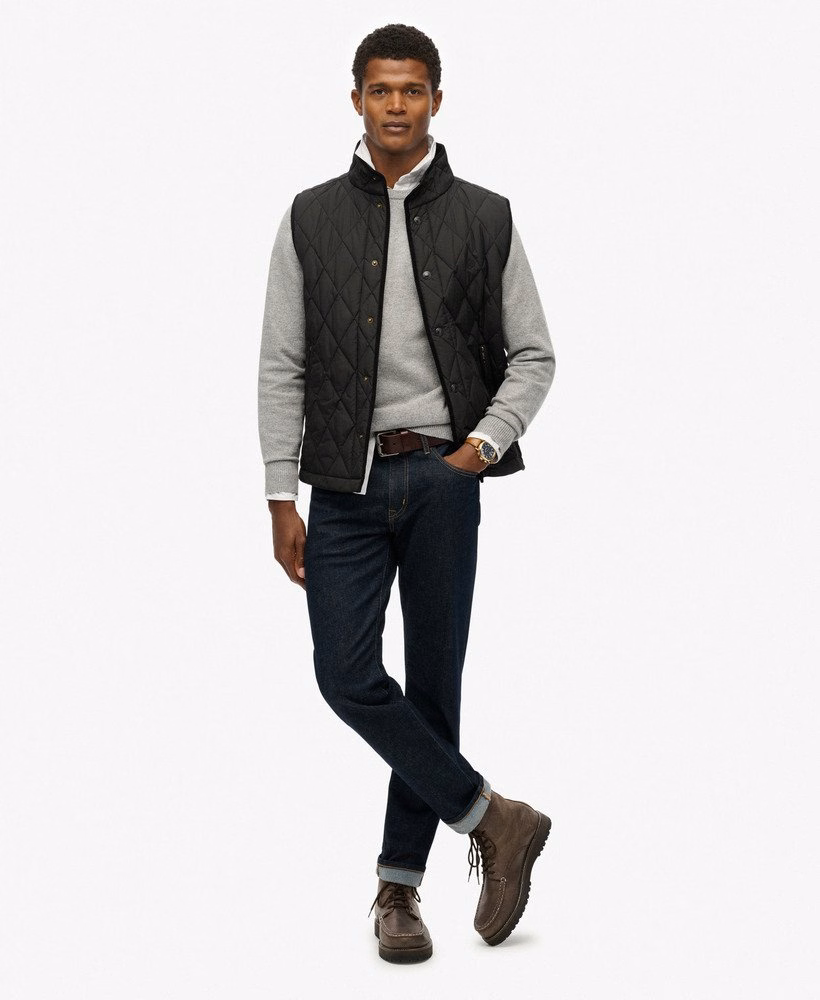 Gewatteerd vest in landgoedstijl