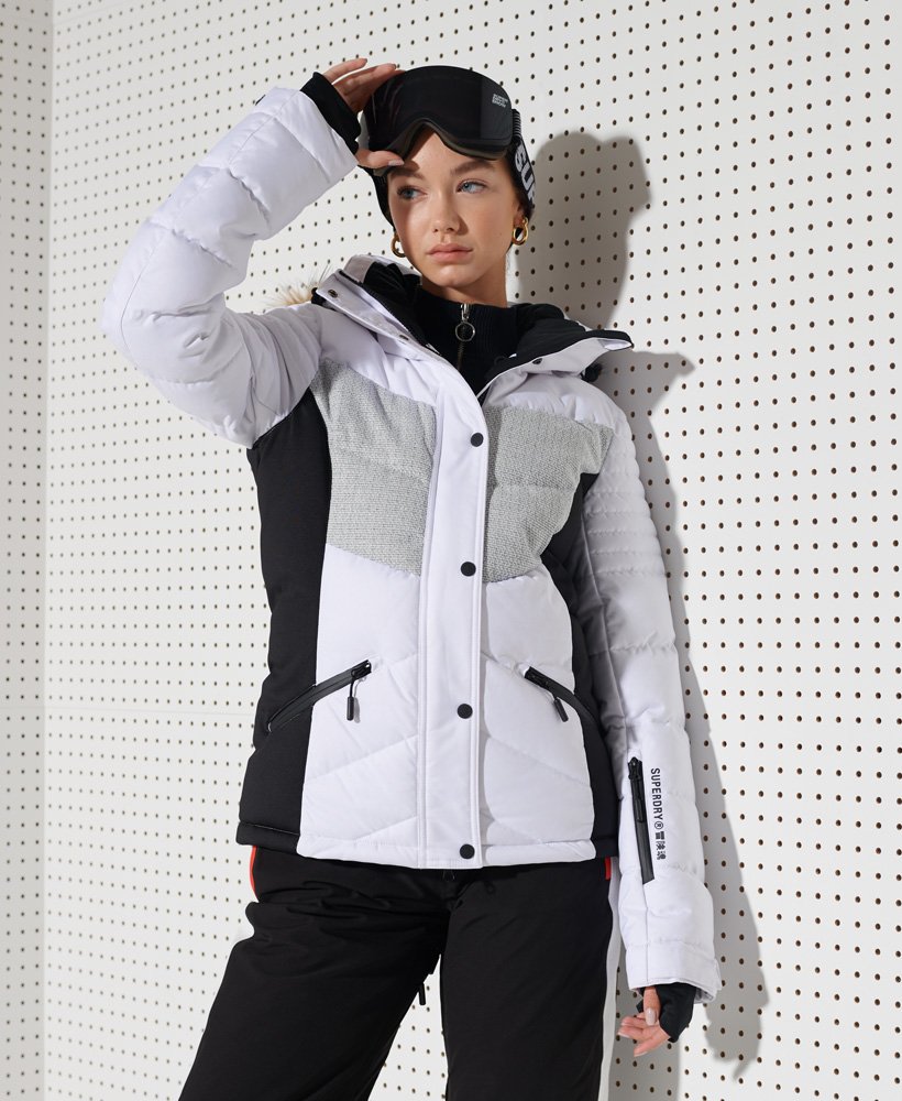 snow luxe pufferjack in het wit