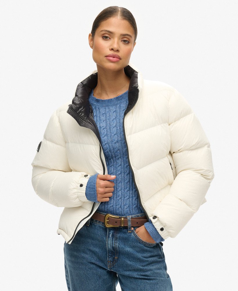 luxe alpine donsjack in wit