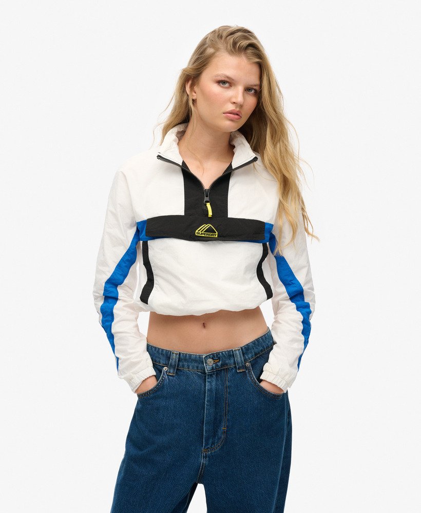 colourblock track overhead jacket in optic
