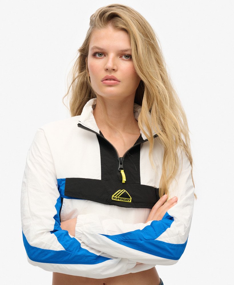 colourblock track overhead jacket in optic