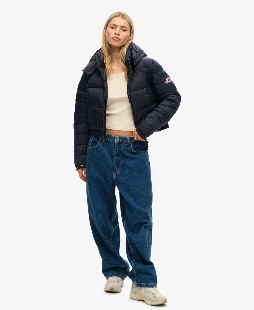 fuji cropped hooded jacket in eclipse navy