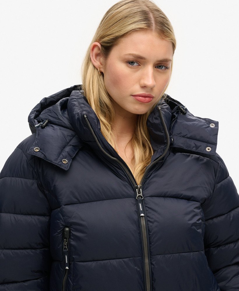 fuji cropped hooded jacket in eclipse navy