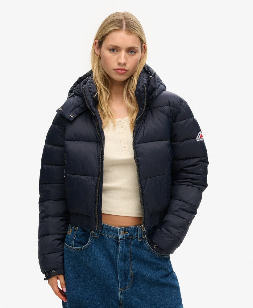 fuji cropped hooded jacket in eclipse navy