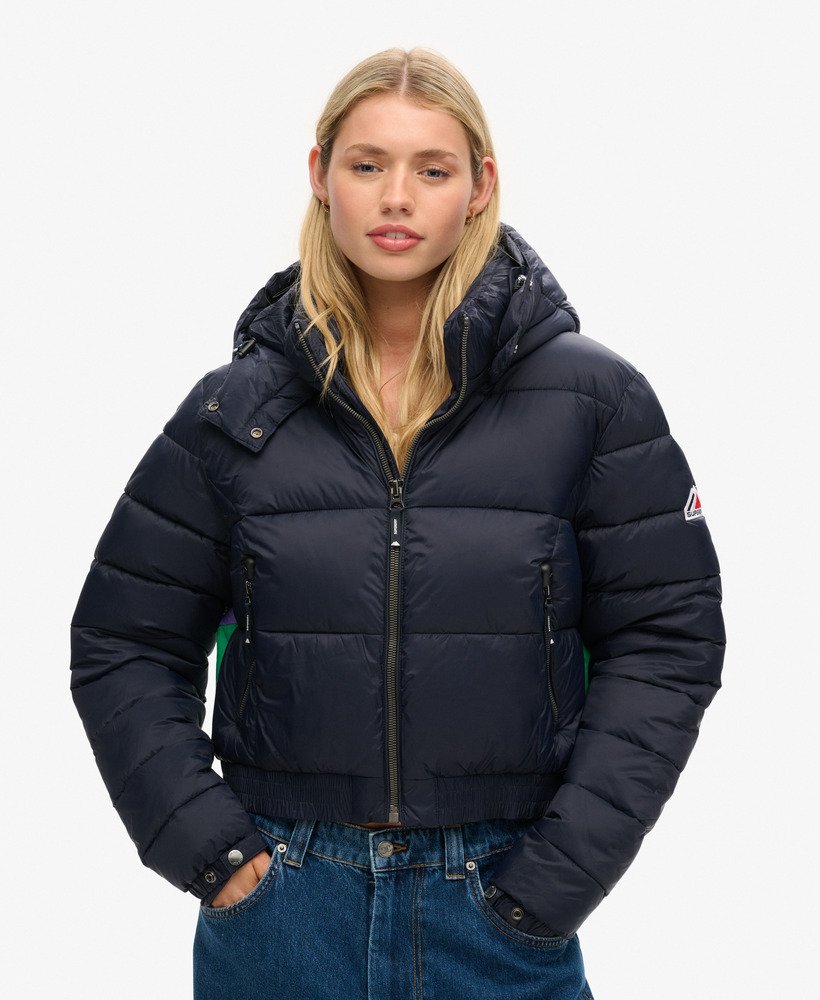 fuji cropped hooded jacket in eclipse navy