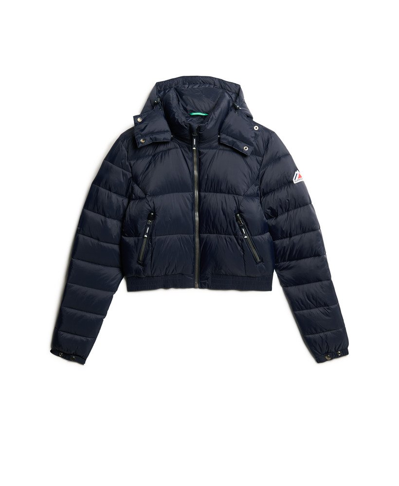 fuji cropped hooded jacket in eclipse navy