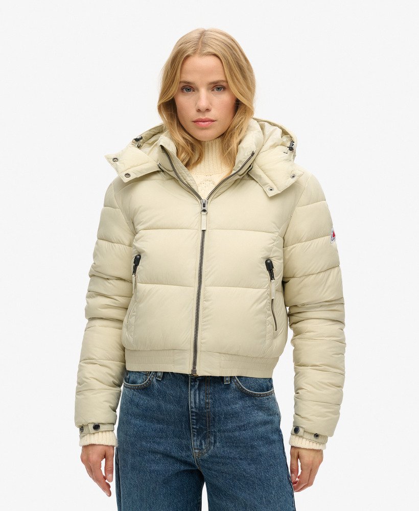 fuji cropped hooded jacket in pelican