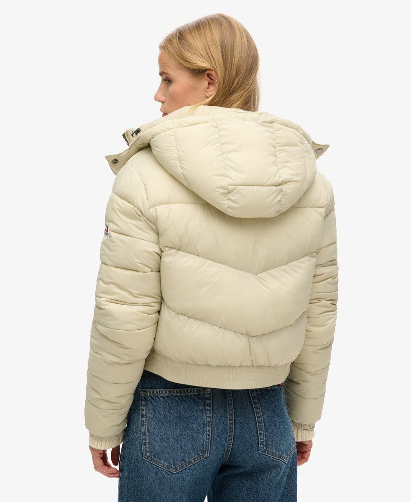 fuji cropped hooded jacket in pelican