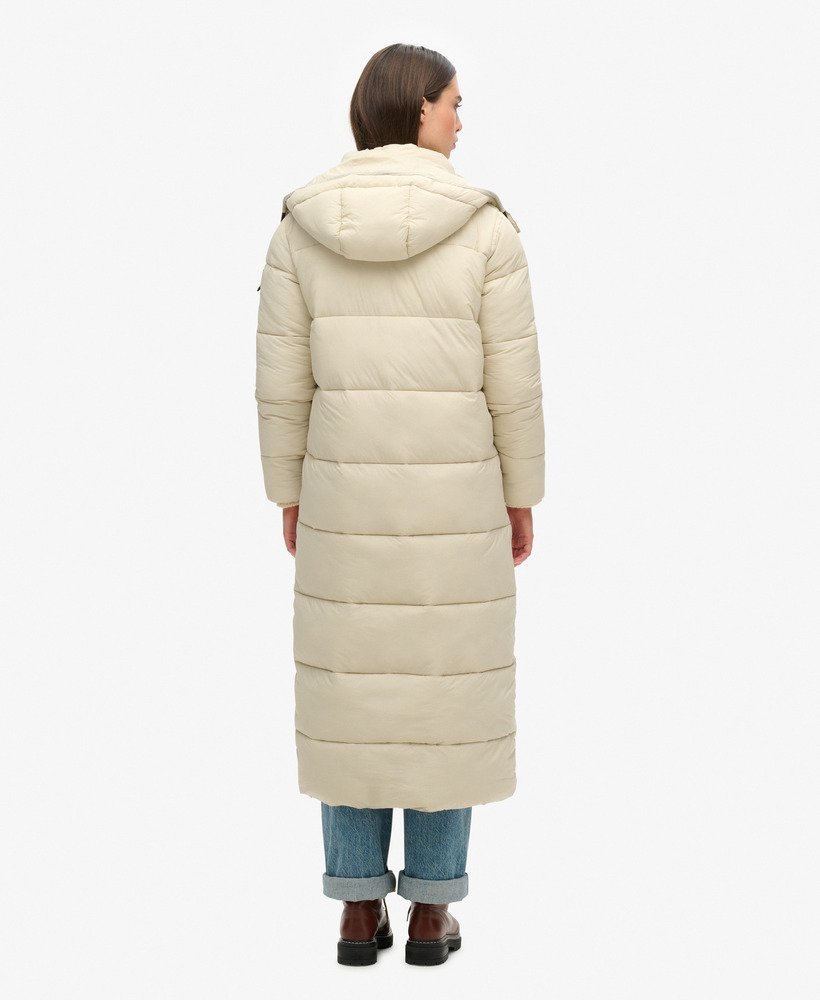 ripstop lange pufferjas in pelican-kleur