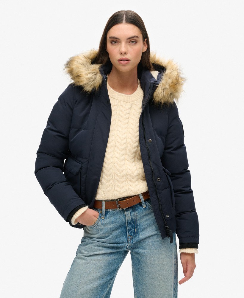 everest gewatteerde bomberjack met capuchon in nordic chrome navy