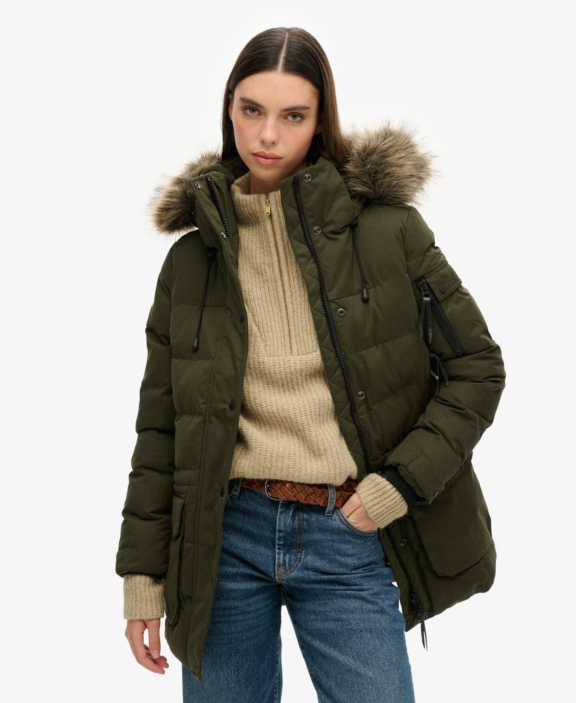 microfiber expeditieparka in olijfgroen surplus goods