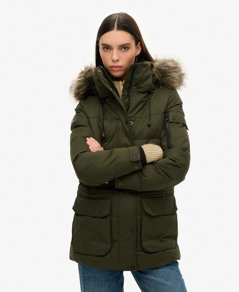 microfiber expeditieparka in olijfgroen surplus goods