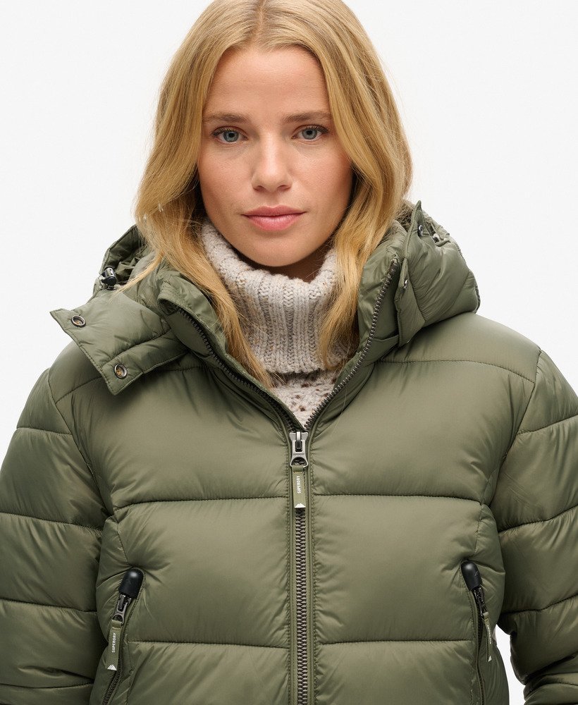fuji cropped hoodie in stoffige olijfgroen