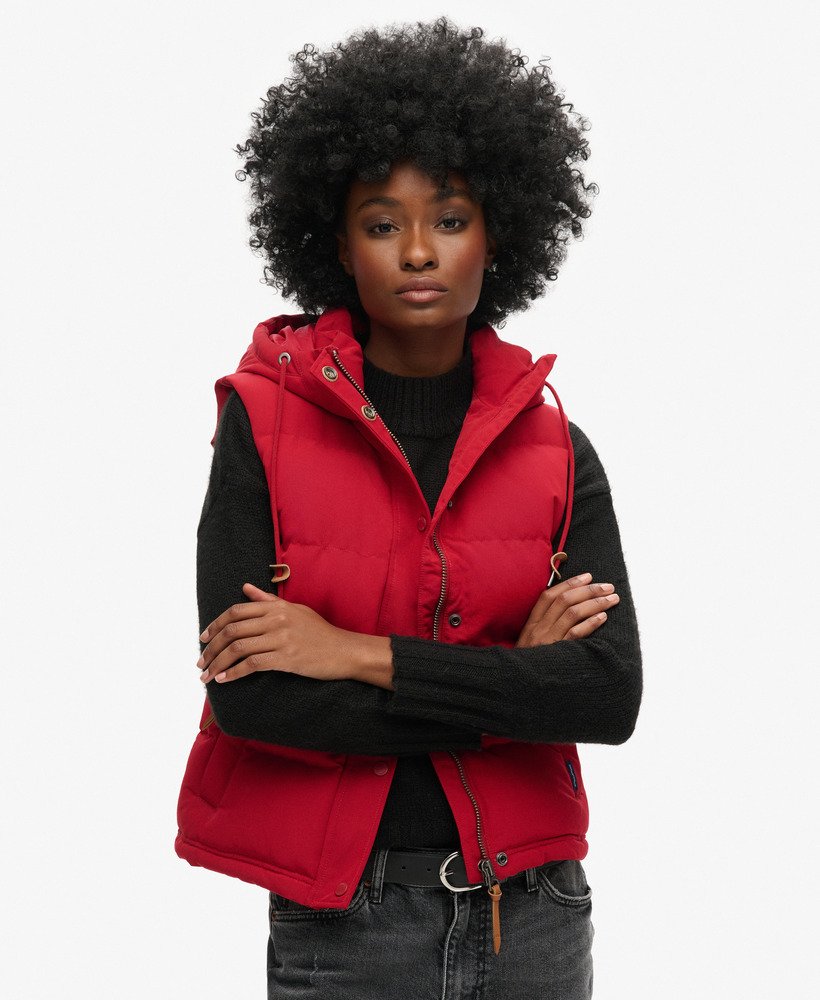 everest gewatteerd vest met capuchon in rood