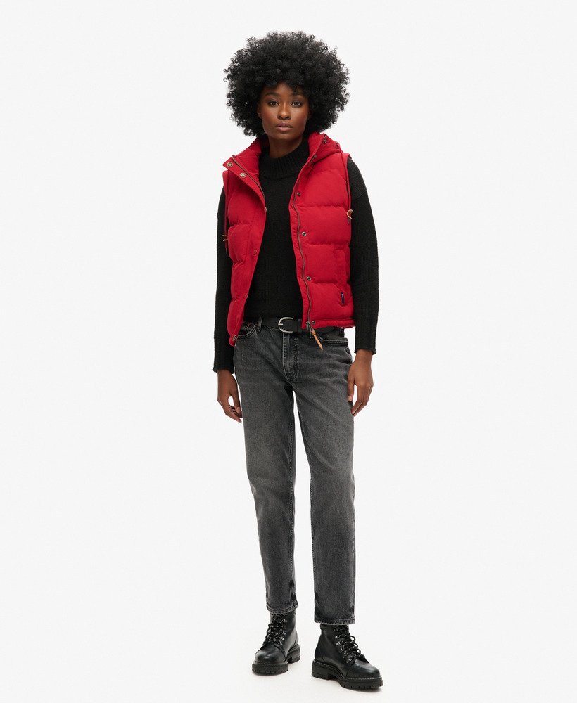 everest gewatteerd vest met capuchon in rood