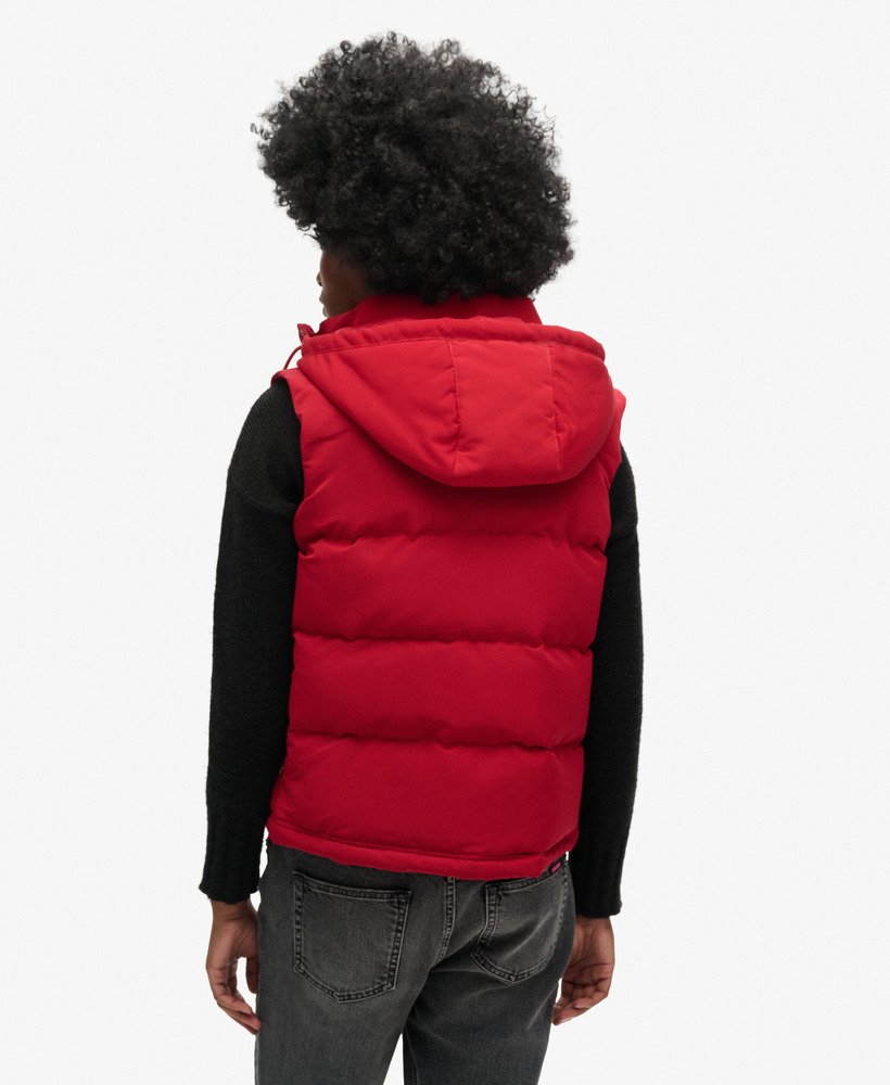 everest gewatteerd vest met capuchon in rood