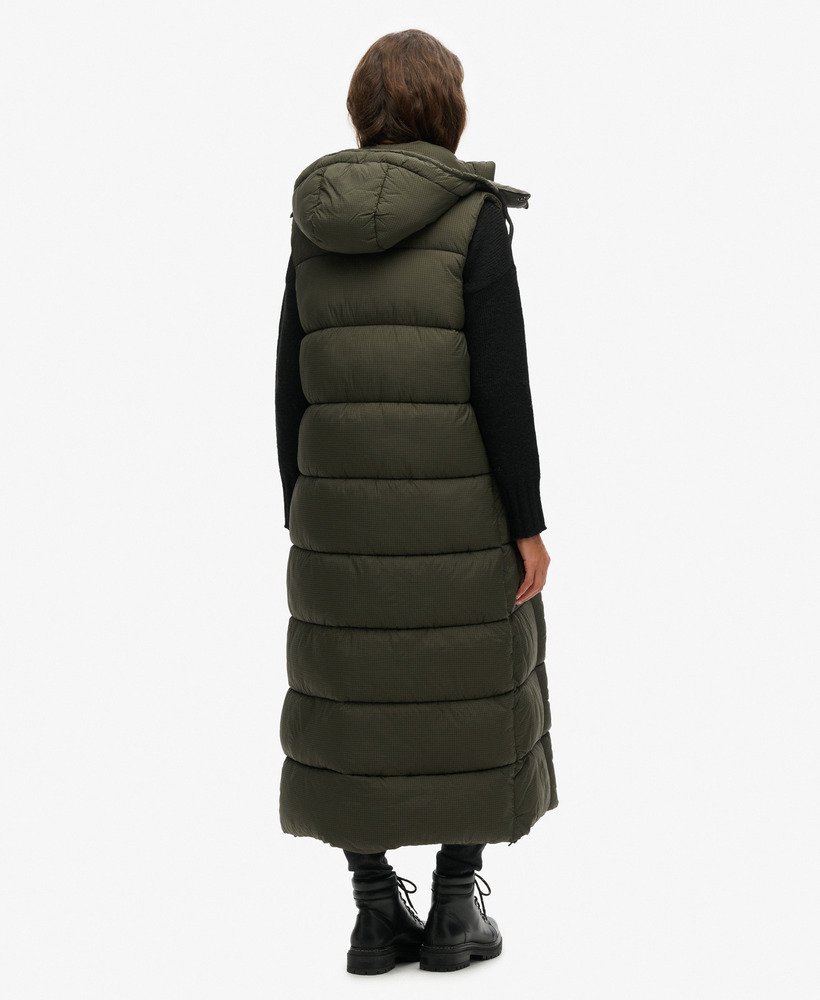 capuchonvest van ripstopstof in kaki ruitpatroon