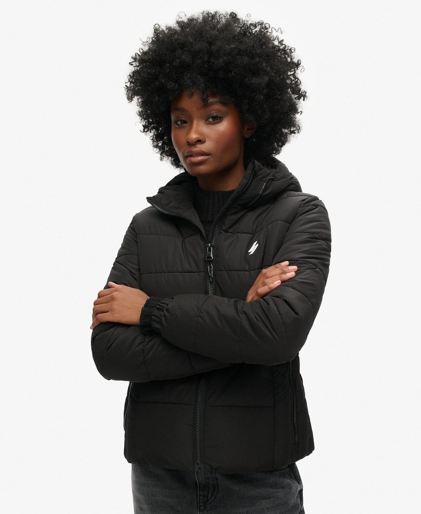 spirit sports pufferjack met capuchon in zwart