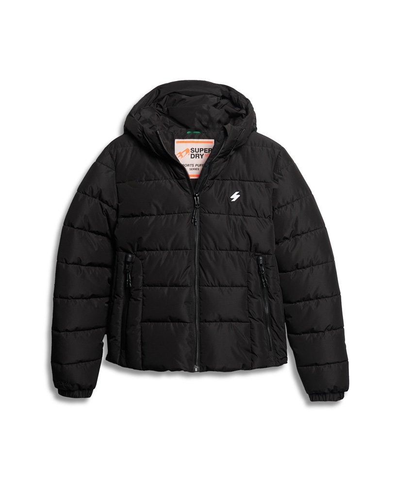 spirit sports pufferjack met capuchon in zwart