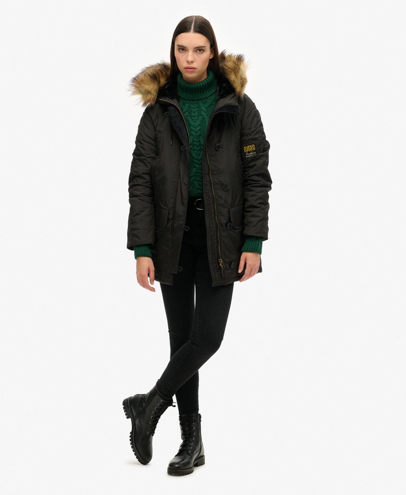 militaire ma1 parka met capuchon in zwart