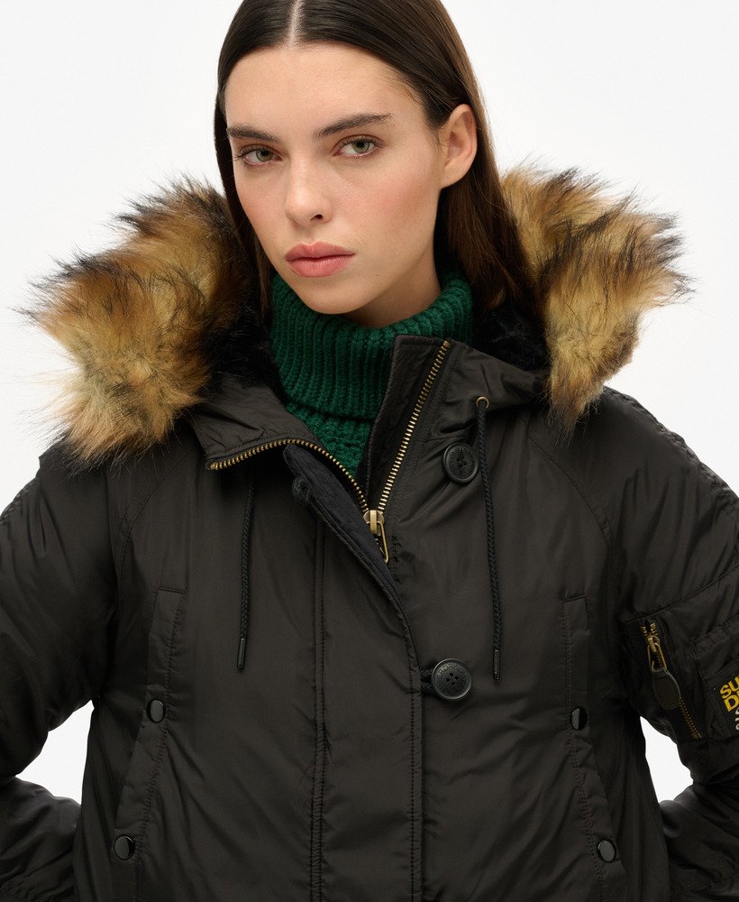 militaire ma1 parka met capuchon in zwart