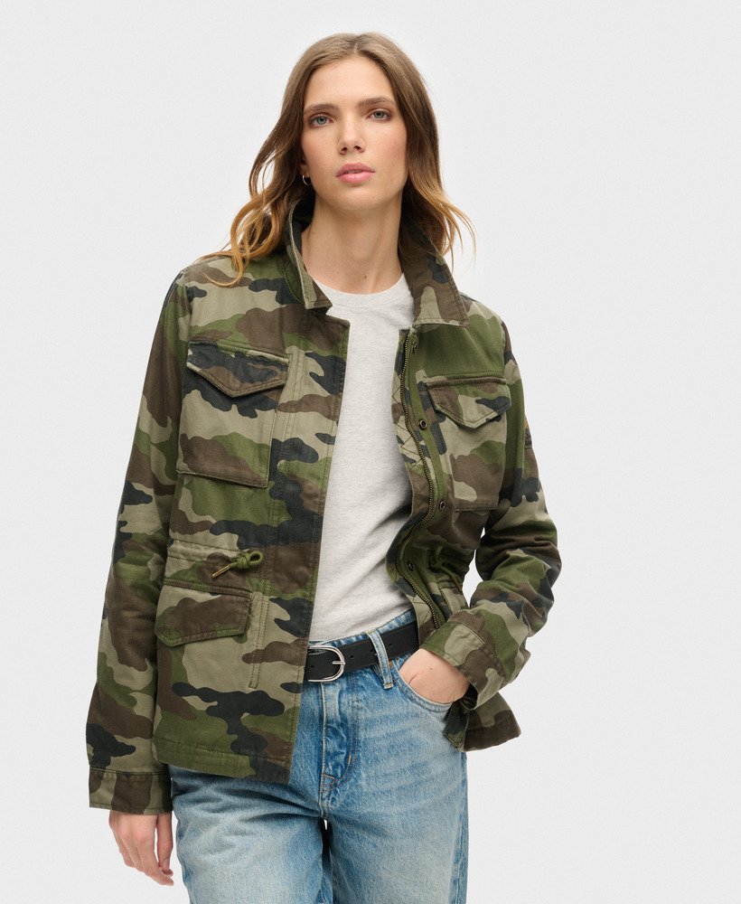 geborduurd m65 militair jack in frans camouflagegroen