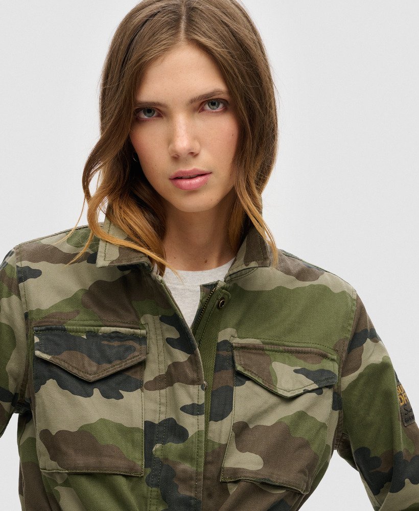 geborduurd m65 militair jack in frans camouflagegroen